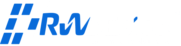 Logo firmy RWDESIGN Agencja reklamowa | Drukarnia - wersja biała